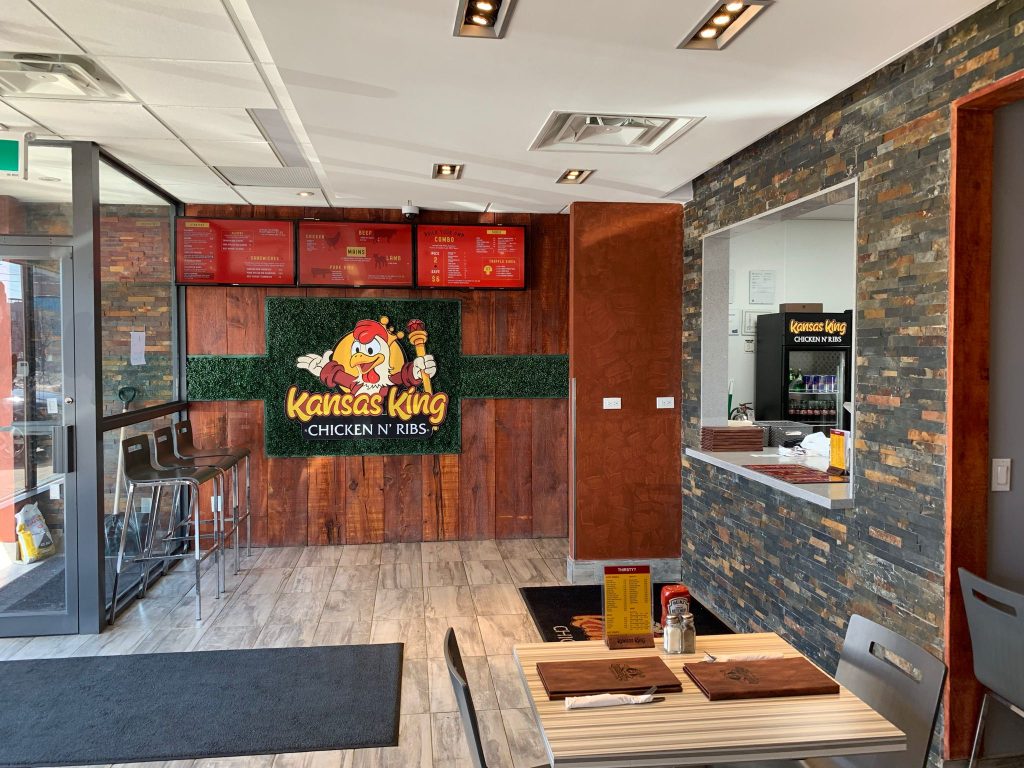 Restaurant renovation contractor project at Kansas King Chicken & Ribs in Greater Toronto Area